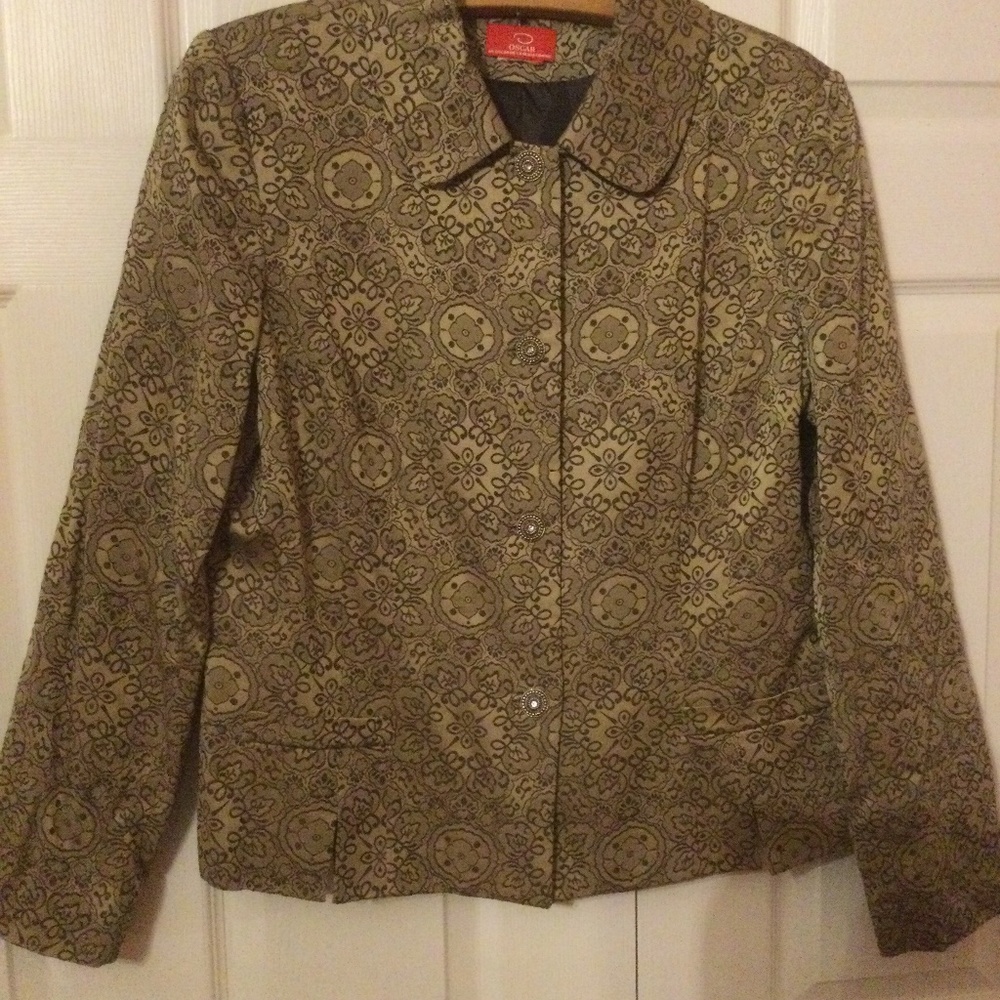 Oscar de la Renta Company Gold Patterned Blazer